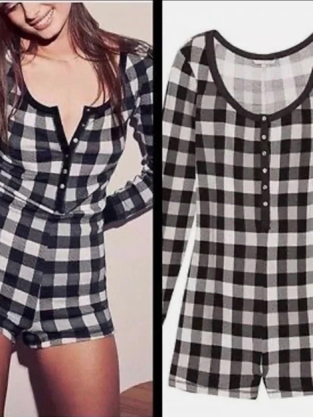 Victoria’s Secret Black & White Plain Romper